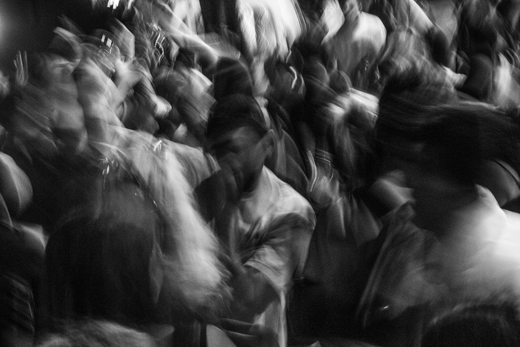 Mosh pit, long exposure.